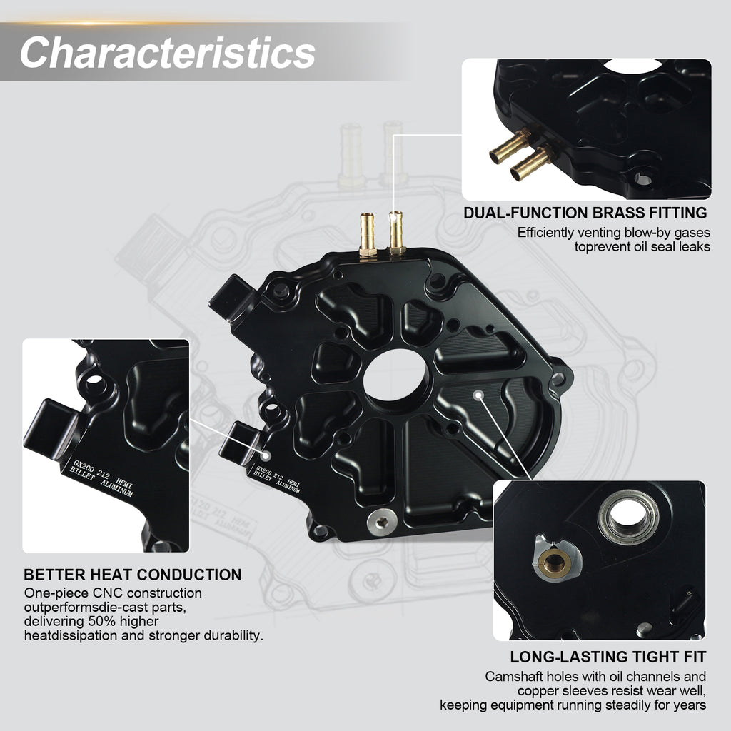 Dual Bearing Billet Crankcase Side cover Hemi