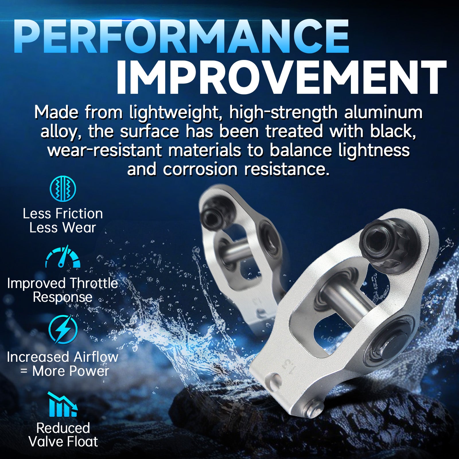 Aluminum 1.3 Ratio Roller Rockers For Predator 212cc Hemi Silver