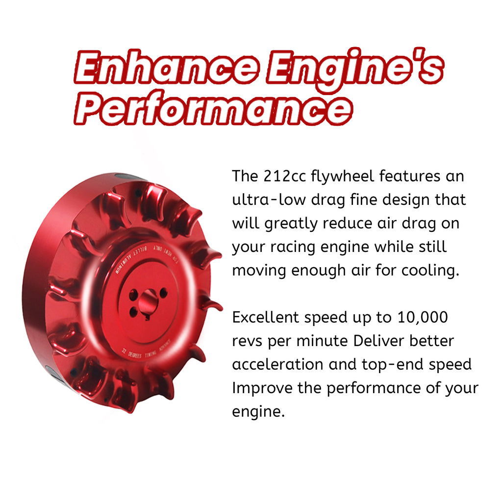 Speedway Billet Flywheel For Predator 212cc Hemi 3.33lb 32° Timing Advance Red