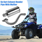 Exhaust Header Pipe With Muffler for Predator 196cc 212cc GX160 GX200 Go Kart，for Manco Yerf Dog Go Kart