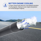 212cc Long Exhaust Pipe with Muffler Fit for Predator 224cc 196cc Mini Bike Coleman CT200U BT200X CT200U-EX Baja Warrior MB200 Axis M200 GX200 6.5hp Clone Engine KT196 Go Kart Parts