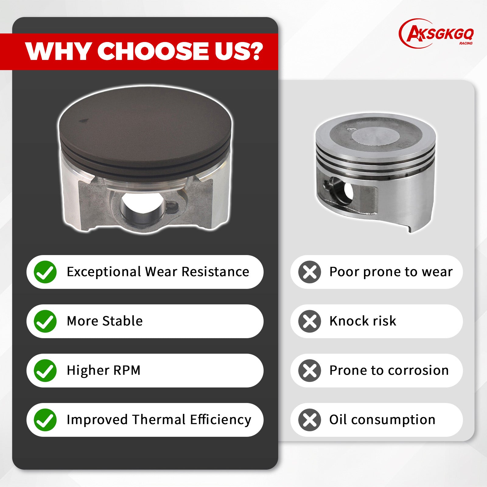 Billet Rod（3.323） Kit 70mm Ceramic Coated Flat Top Piston .550 for Honda GX200 Clone Engine
