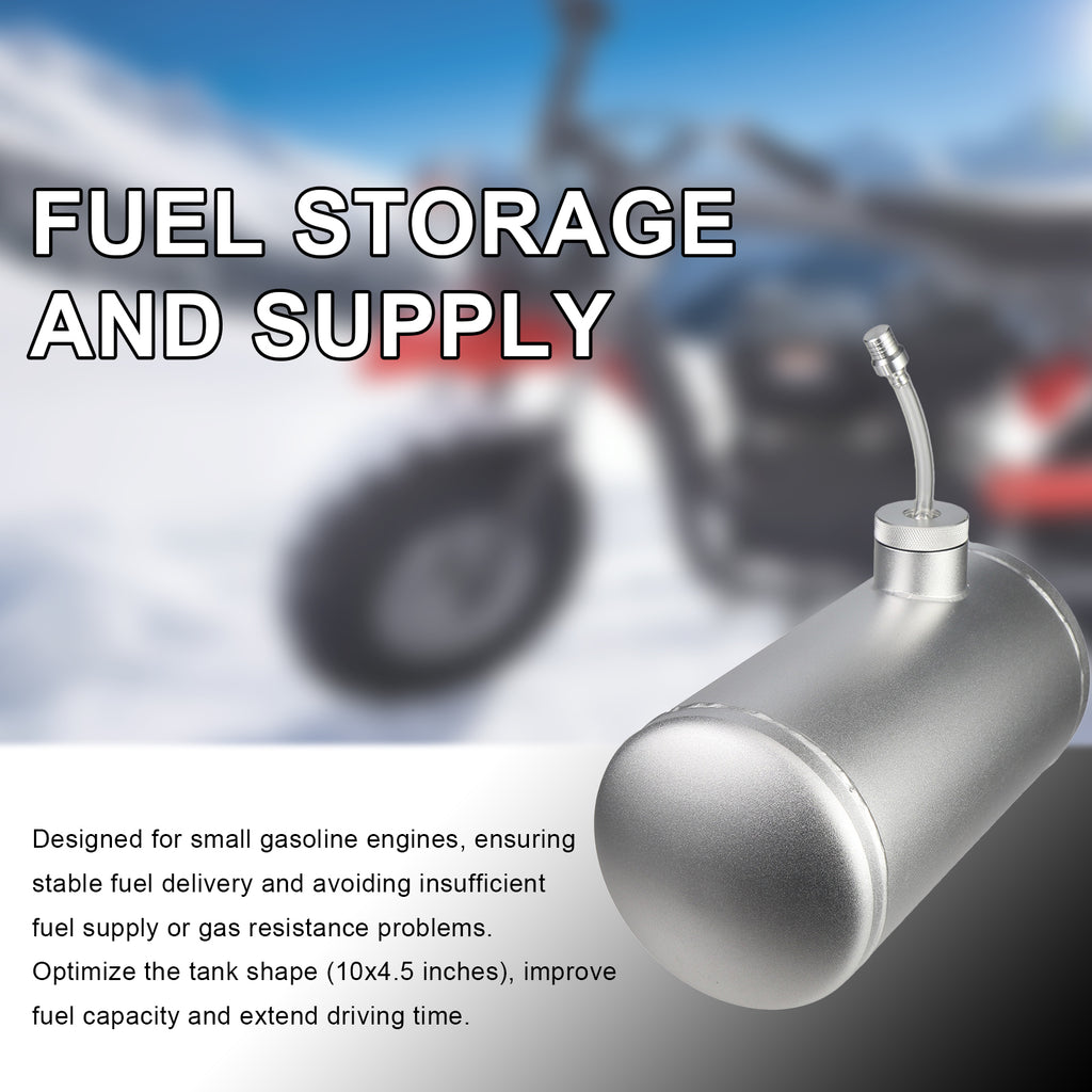 10" x 4.5" Aluminum Fuel Tank for 196cc/212cc Mini Bikes & Go Karts