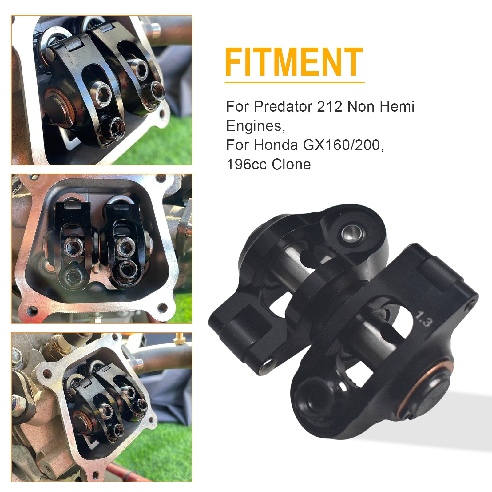 Ultra Light, 1.3 Ratio Roller Rockers For Honda GX160/200, 196cc Clone, Predator 212cc Non-Hemi
