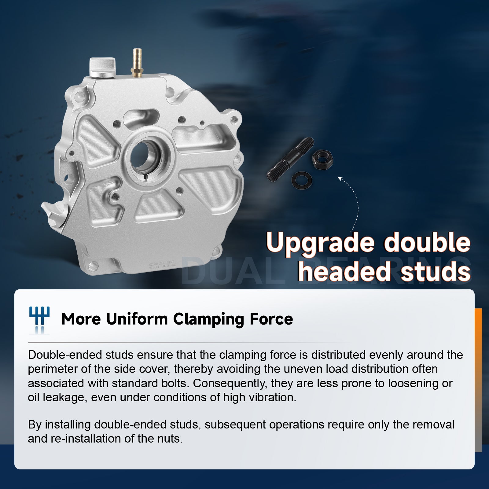 Upgraded Dual Bearing Billet Aluminum Sidecover