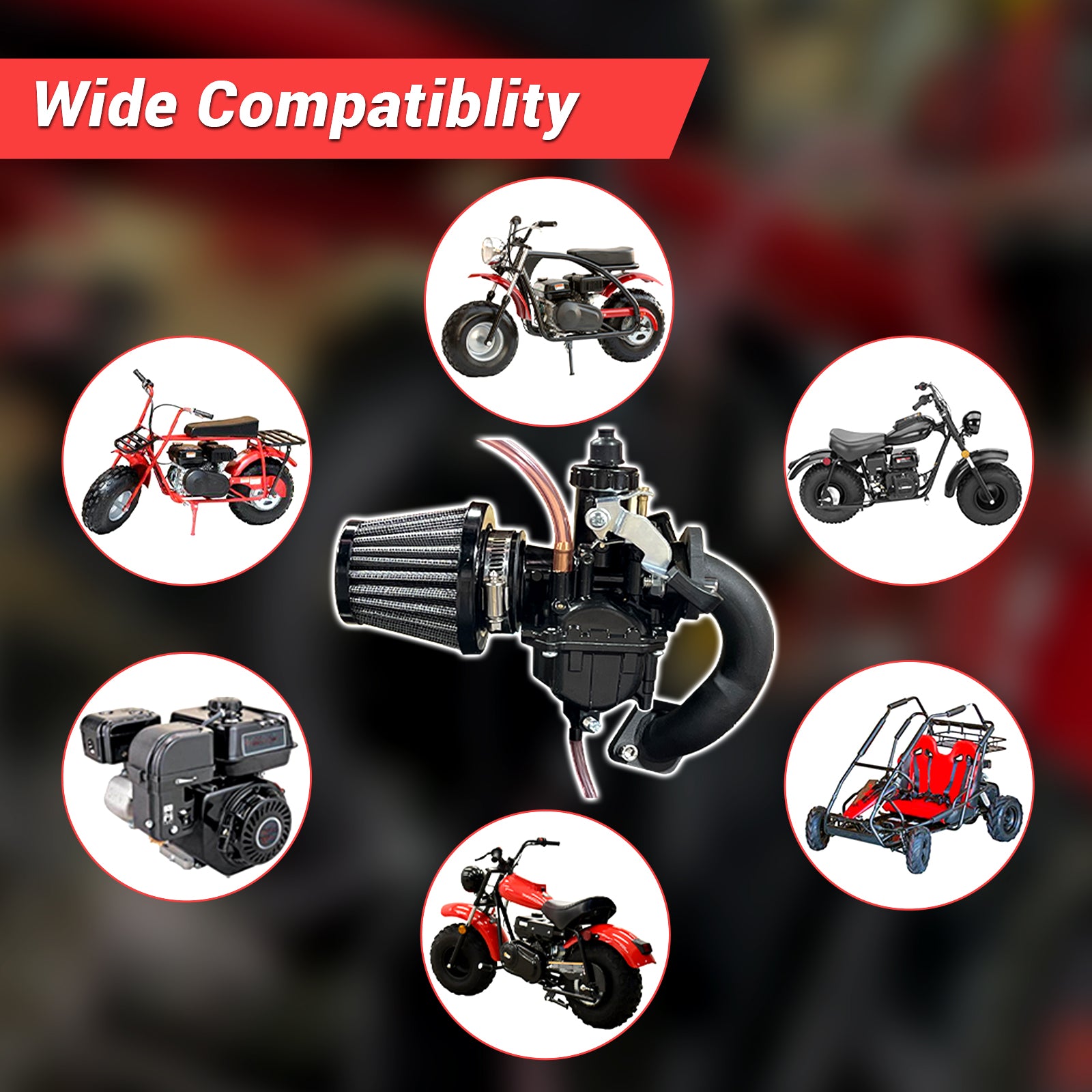 VM22 Carburetor Kit For Coleman Baja CT200U BT200X Mini bike 196 Clones KT196
