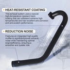 212cc Upgrade Exhaust Pipe with Muffler Kit for Predator 196cc 224cc 6.5hp for Coleman CT200U BT200X CT200U-EX Mini Bike Go Kart Black