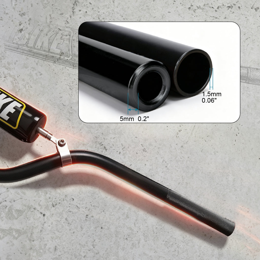 7/8" 22mm Dirt Pit Bike Handlebars with Crossbar & Foam Pad Black
