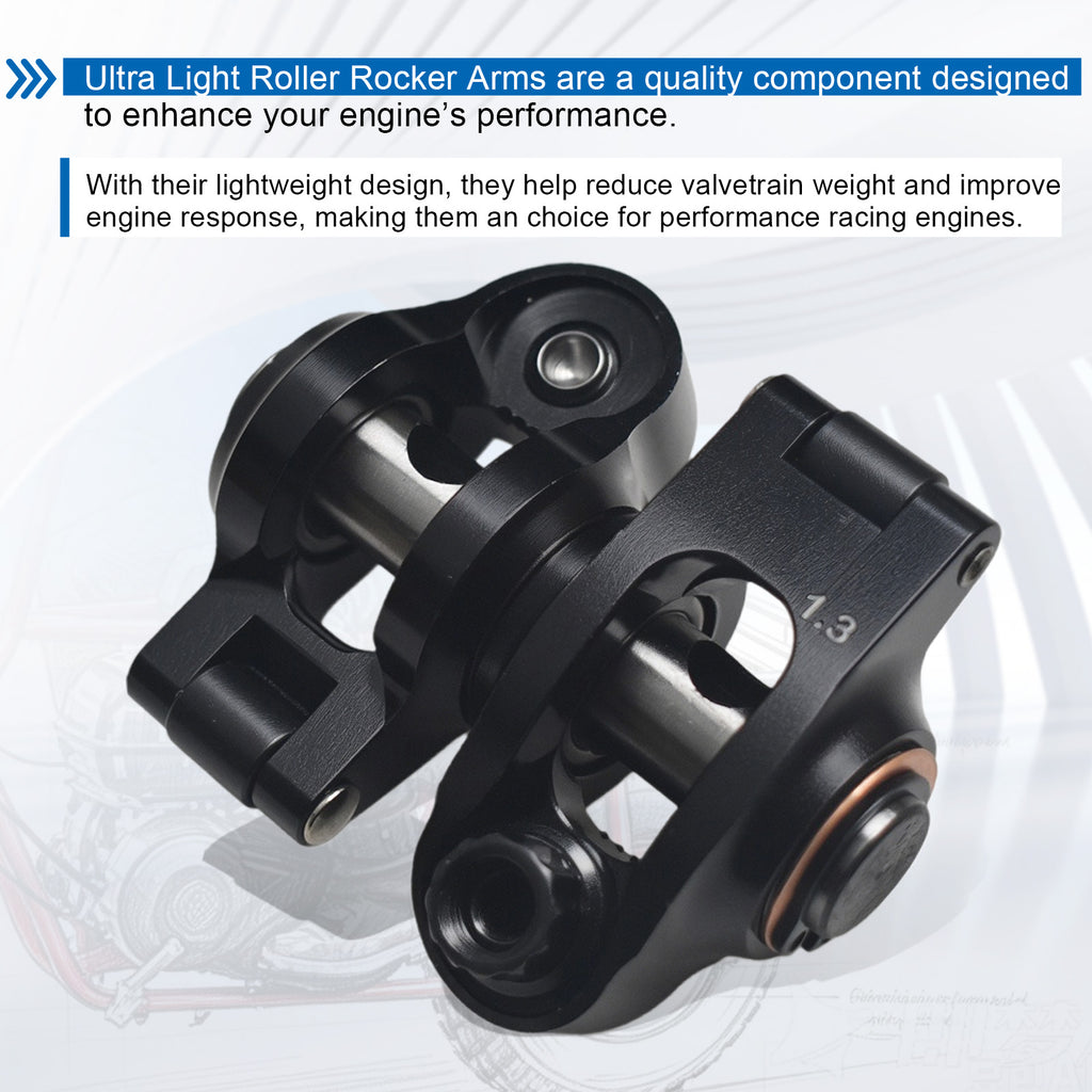 Ultra Light 1.3 Ratio Roller Rockers Kit For Predator 212cc Non Hemi For Honda GX200 Clone Engines with Chromoly Pushrods and Valve Springs