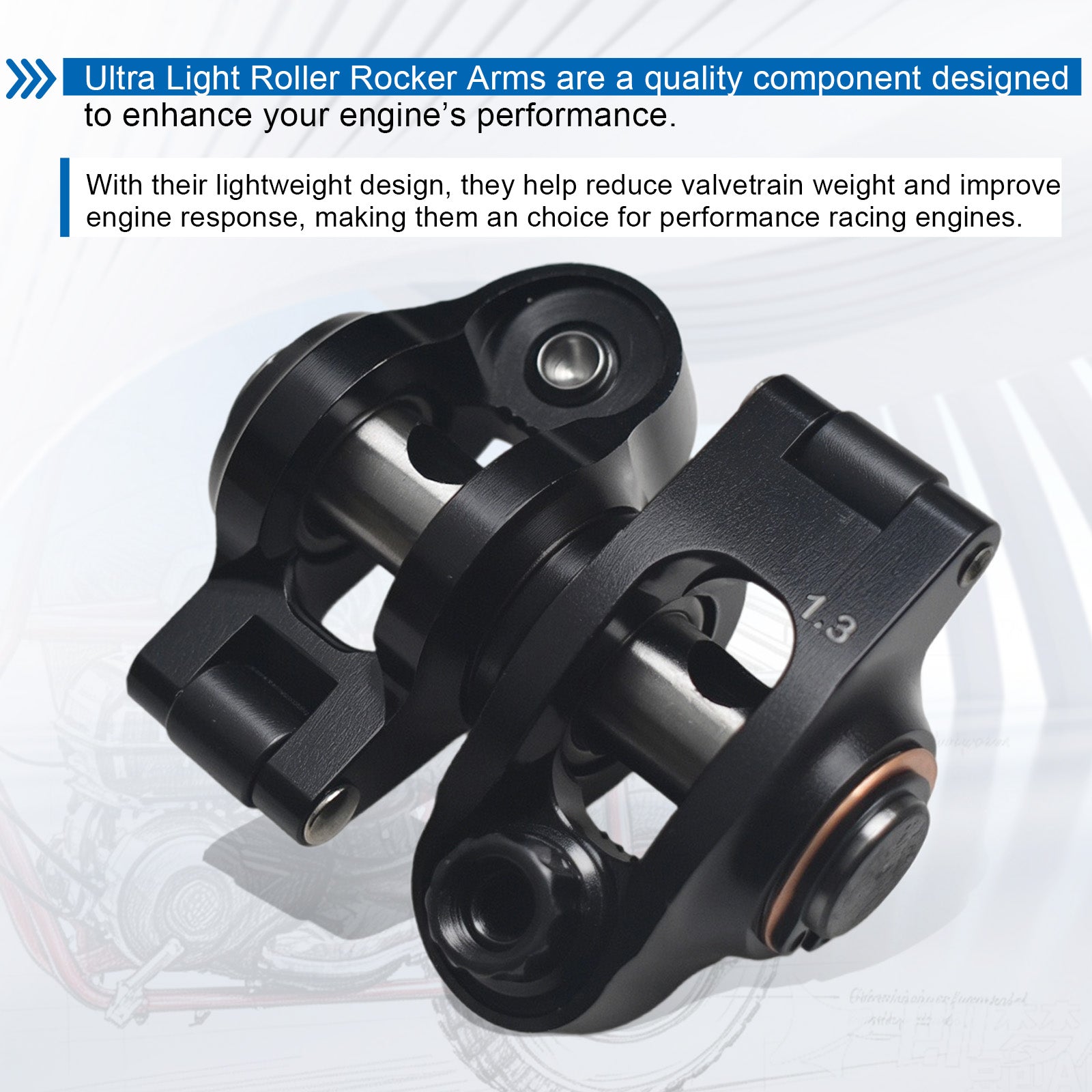 Ultra Light 1.3 Ratio Roller Rockers Kit For Predator 212cc Non Hemi For Honda GX200 Clone Engines with Chromoly Pushrods and Valve Springs