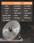 Stage4 .308 Grind Camshaft  For Predator 212cc Non-Hemi /Hemi Engine