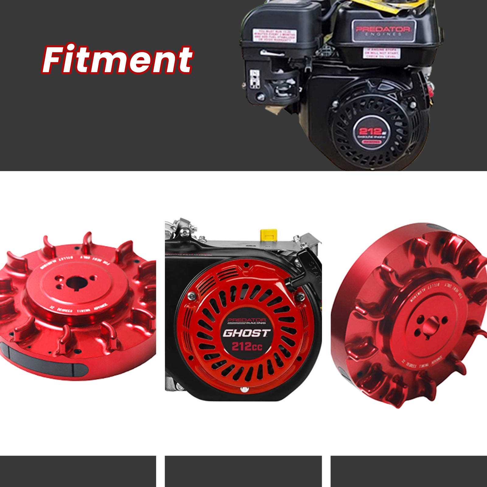 Speedway Billet Flywheel For Predator 212cc Hemi 3.33lb 32° Timing Advance Red