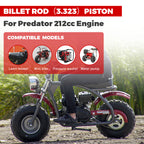Billet Rod（3.323） Kit 70mm Ceramic Coated Flat Top Piston .550 for Honda GX200 Clone Engine
