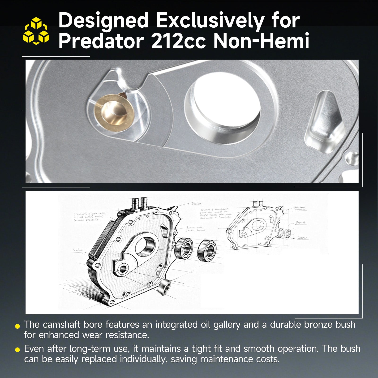Dual Bearing Billet Side Cover Non-Hemi