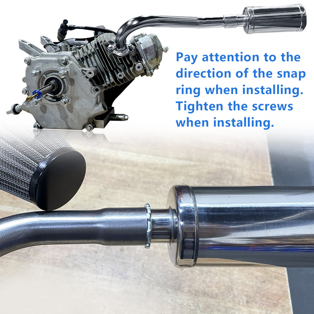 Exhaust Header Pipe With Muffler for Predator 196cc 212cc GX160 GX200 Go Kart，for Manco Yerf Dog Go Kart