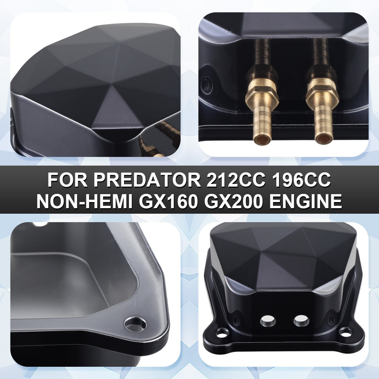 Diamond Shaped Valve Cover Fit GX200 Clone Predator 212cc Non-Hemi 224cc engine