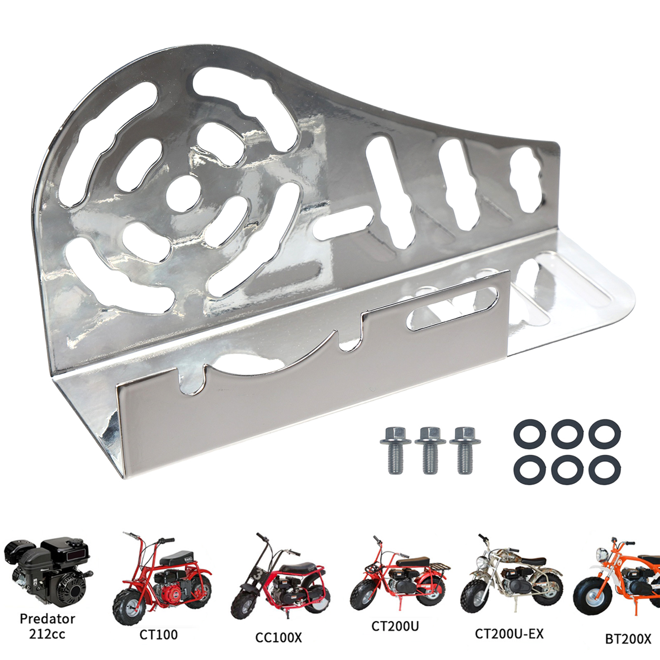 Bright Silver Chain Guard Clutch Cover For Predator 212 196cc Honda GX160 GX200