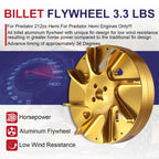 Slipstream Billet Flywheel,3.3 lbs,34 Degrees For Predator 212cc Hemi Engines