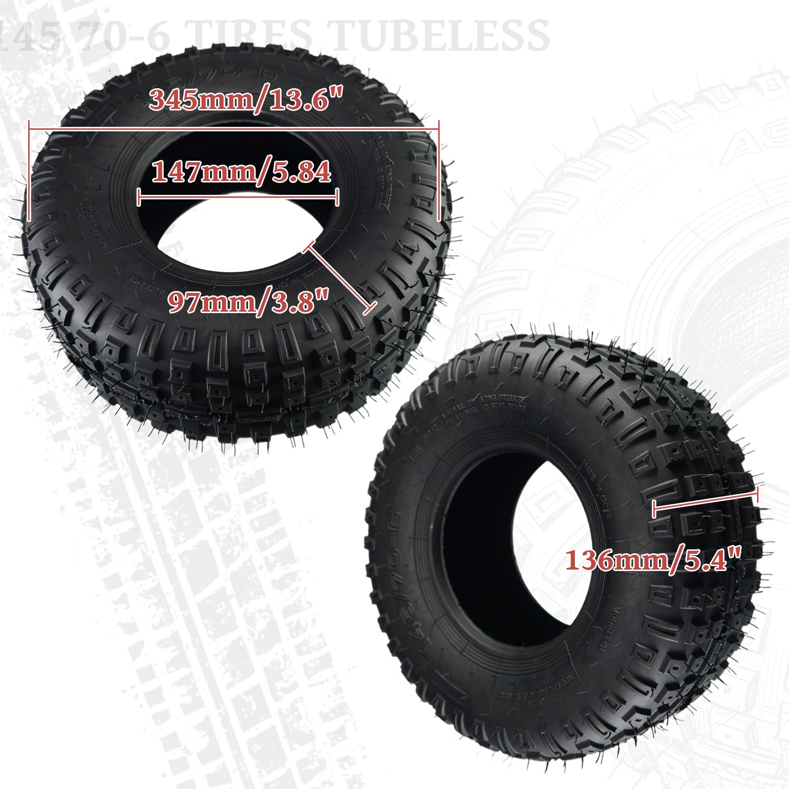 145/70-6 Tires Tubeless