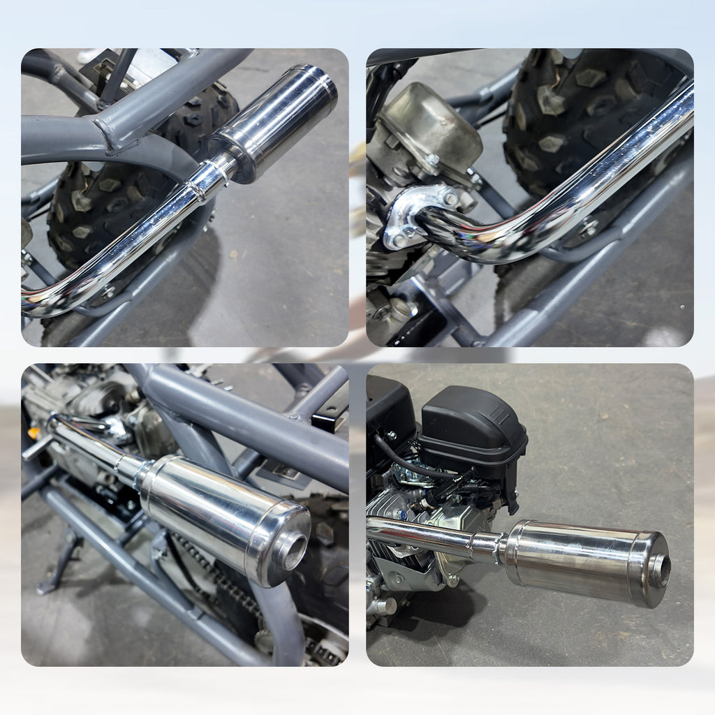 Exhaust With Muffler For Predator 212cc 196cc 6.5HP for Honda GX160 GX200 for Coleman CT200U BT200X CT200u-ex Mini Bike Go Kart part sliver