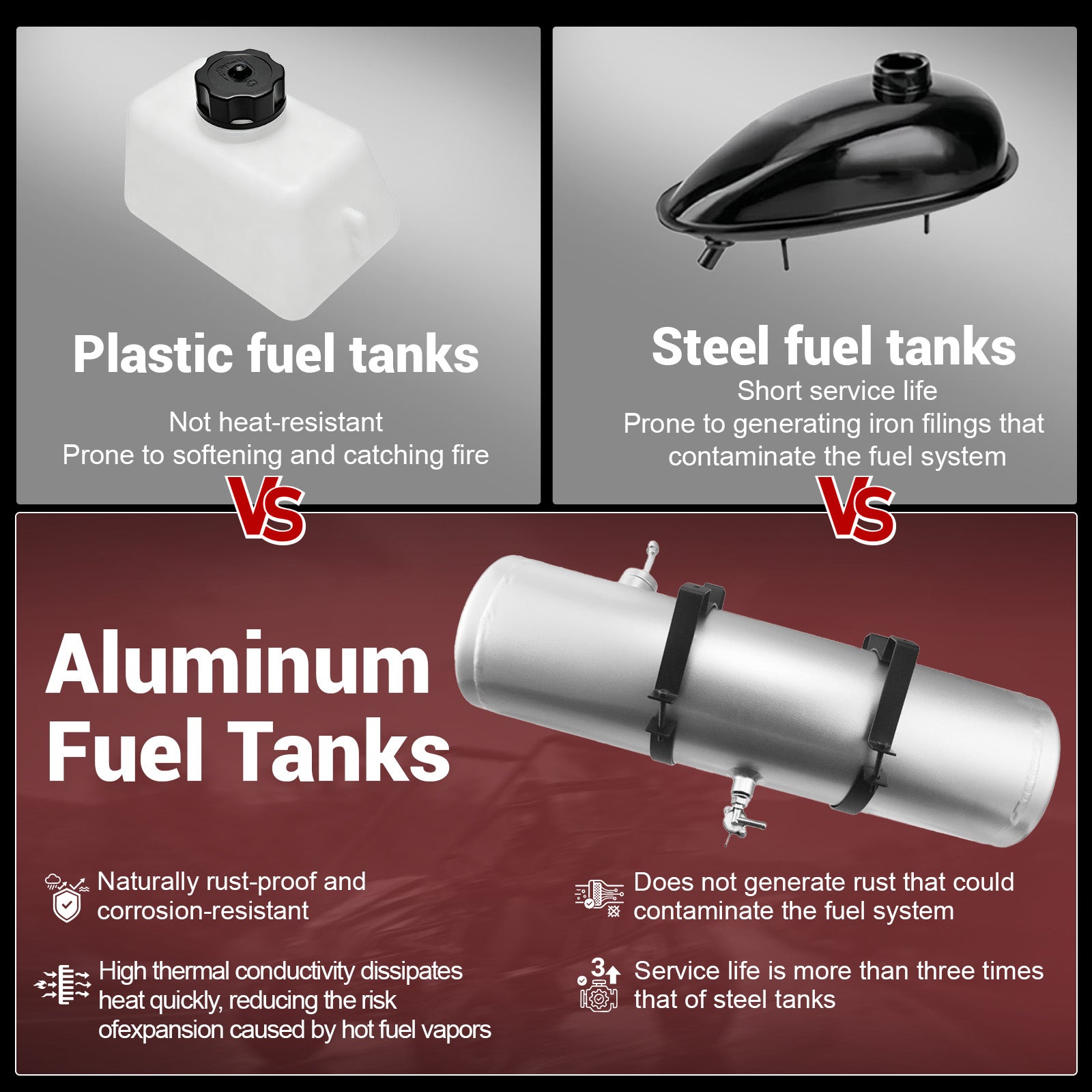 2 5/8 Gallon 6 x 24" Mini Bike Gas Tank