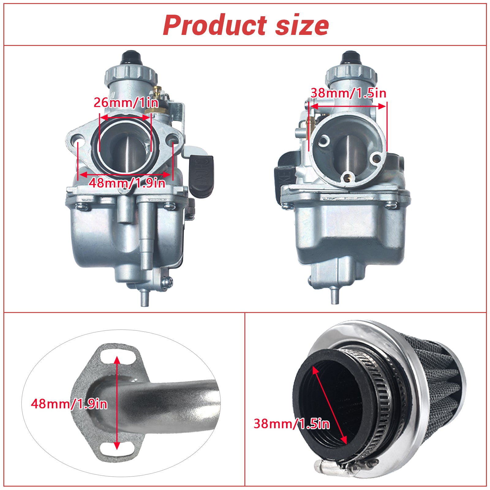 VM22 Inverted Manifold Carburetor For Honda Gx160 GX200 Engine CT200U BT200X