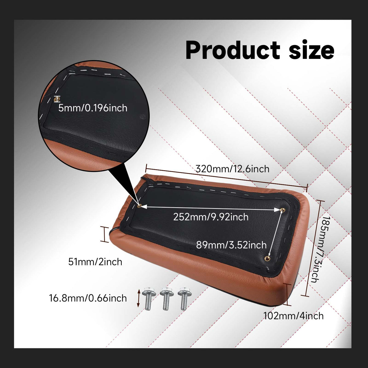 Brown Diamond-Stitch Mini Bike Seat CT100U 79-100cc