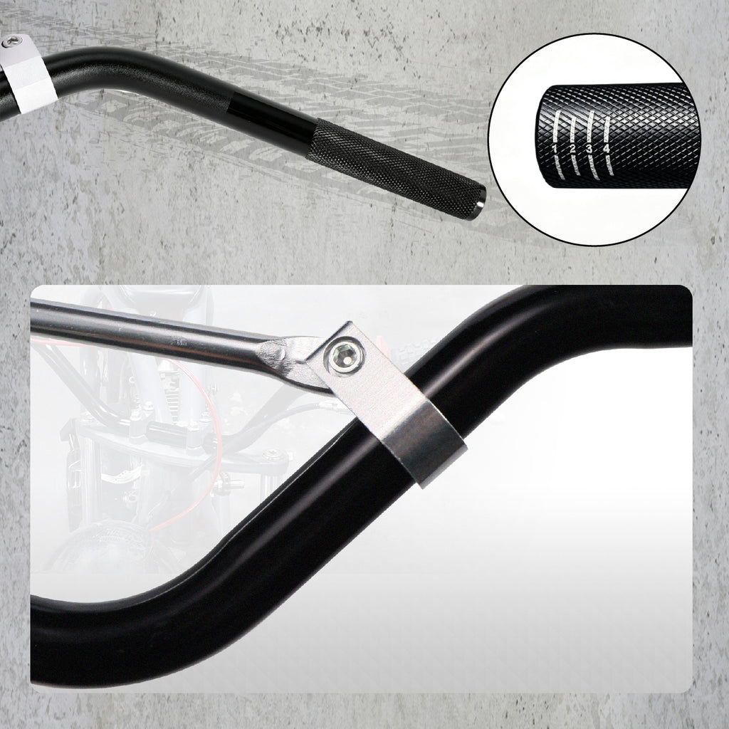 7/8" 22mm Dirt Pit Bike Handlebars with Crossbar & Foam Pad Black