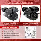 Billet Rod（3.323） Kit 70mm Ceramic Coated Flat Top Piston .550 for Honda GX200 Clone Engine