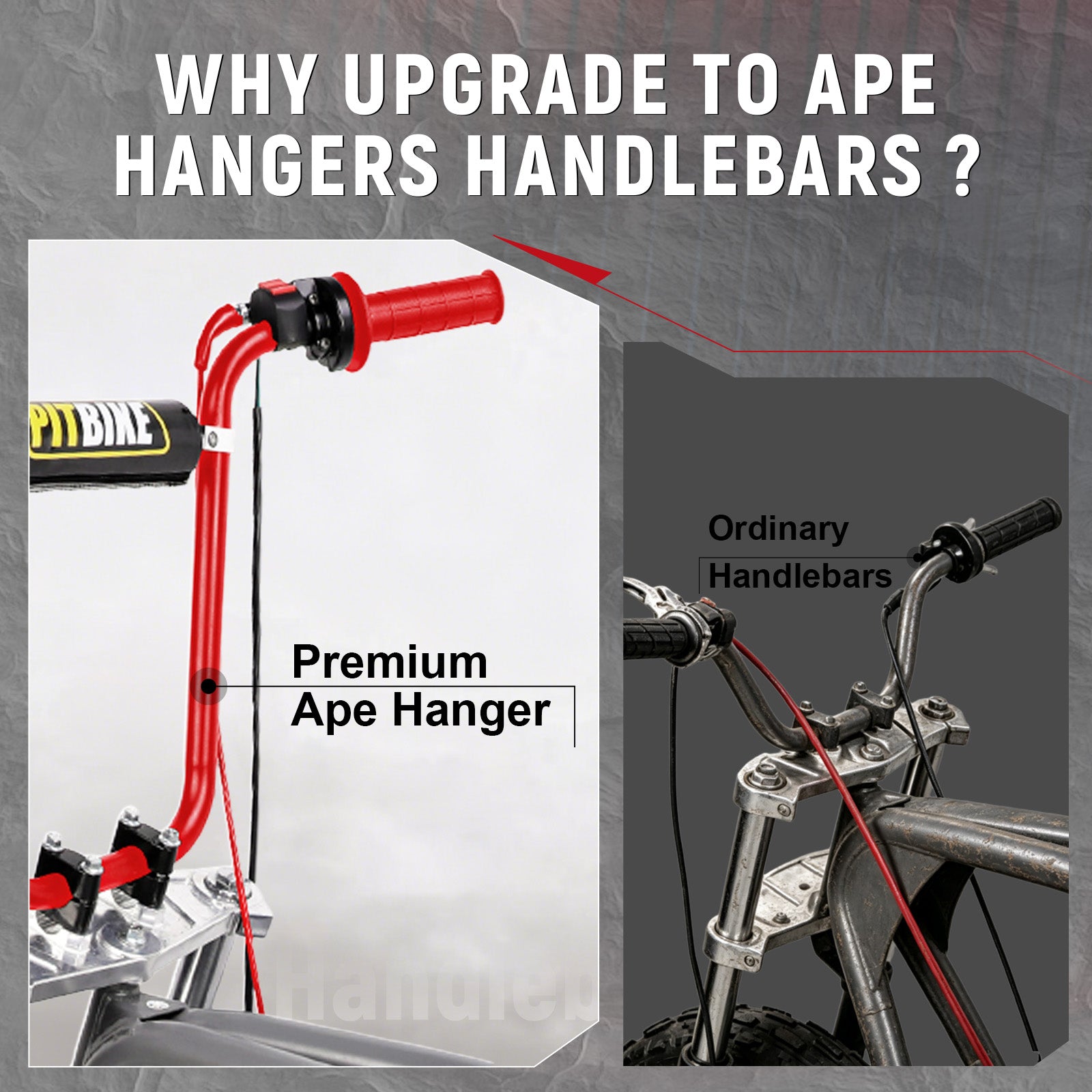7/8 Mini Bike Handlebars 14" Ape Hanger