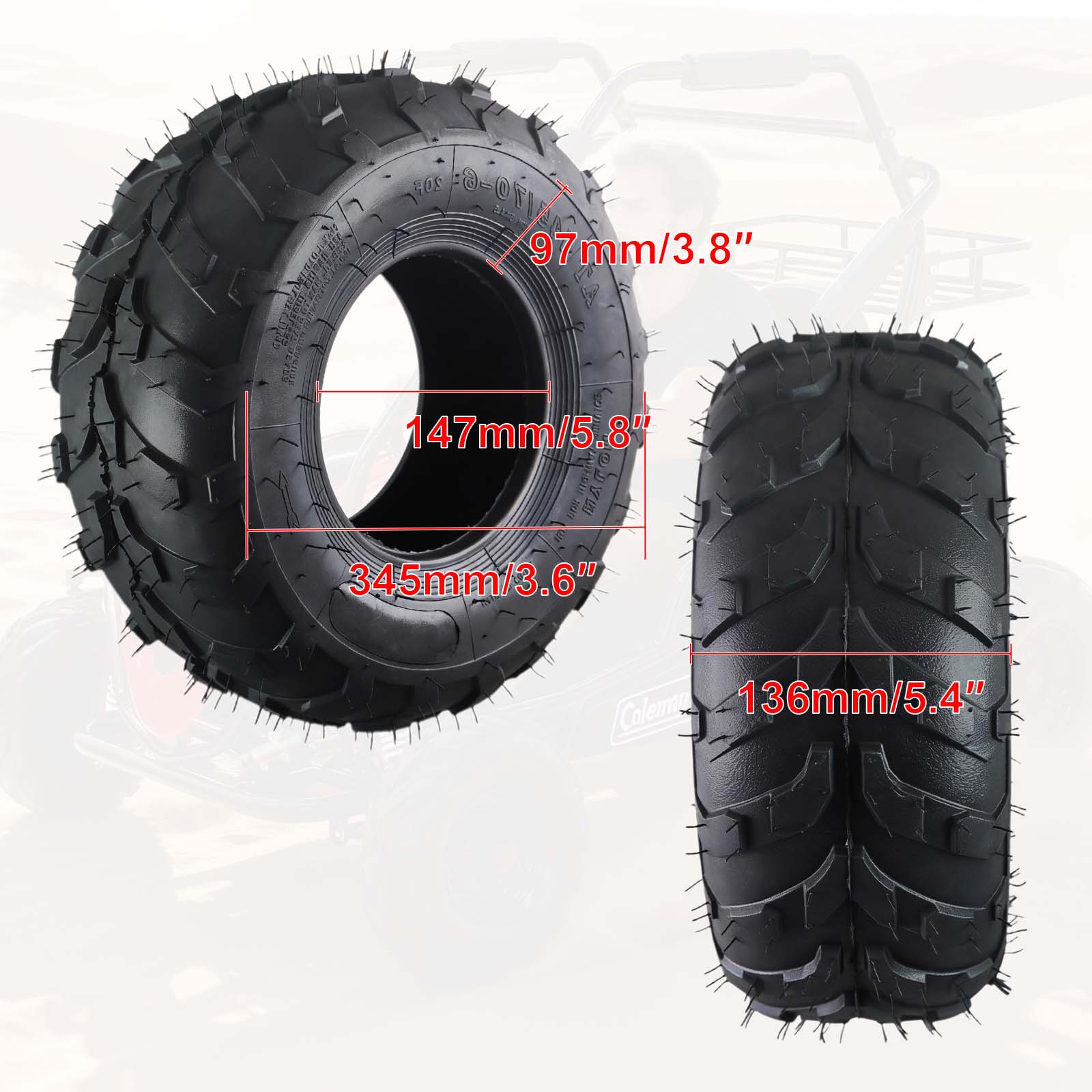 145/70-6 Tires Tubeless