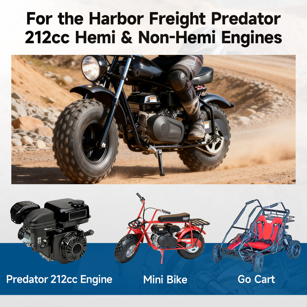 Billet Rod（3.308）70mm Ceramic Coated Flat Top Piston .550 with 18lb Valve Spring Kit for the Harbor Freight Predator 212cc Hemi and Non-Hemi versions Engine Minibike Go Kart Cart