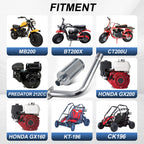 Exhaust With Muffler For Predator 212cc 196cc 6.5HP for Honda GX160 GX200 for Coleman CT200U BT200X CT200u-ex Mini Bike Go Kart part sliver