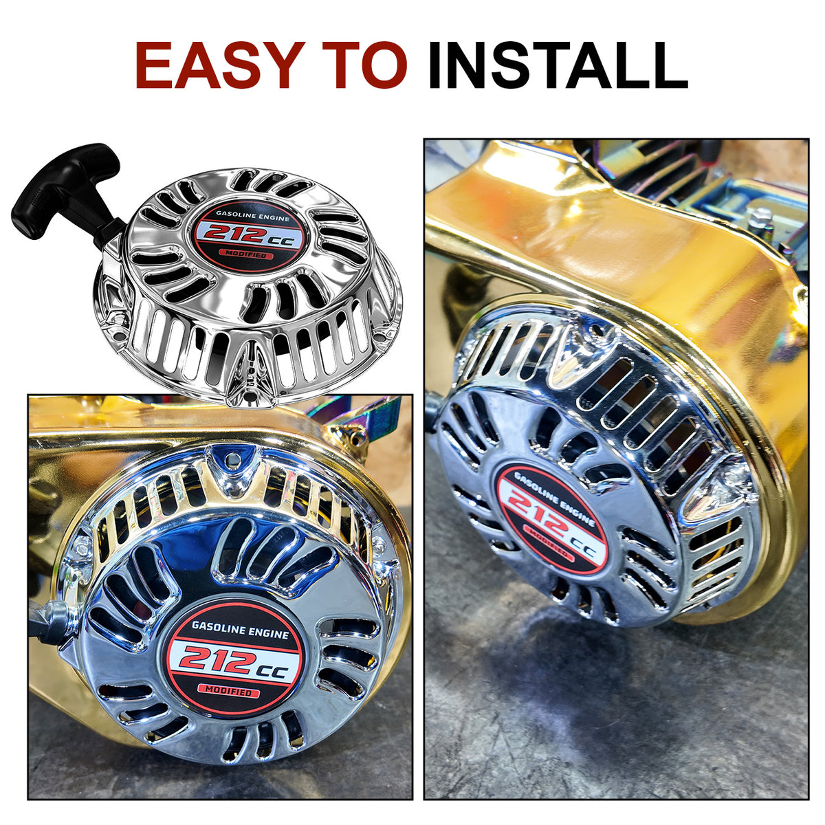 Upgrade Pull Start Recoil Starter for Predator 212cc Silver