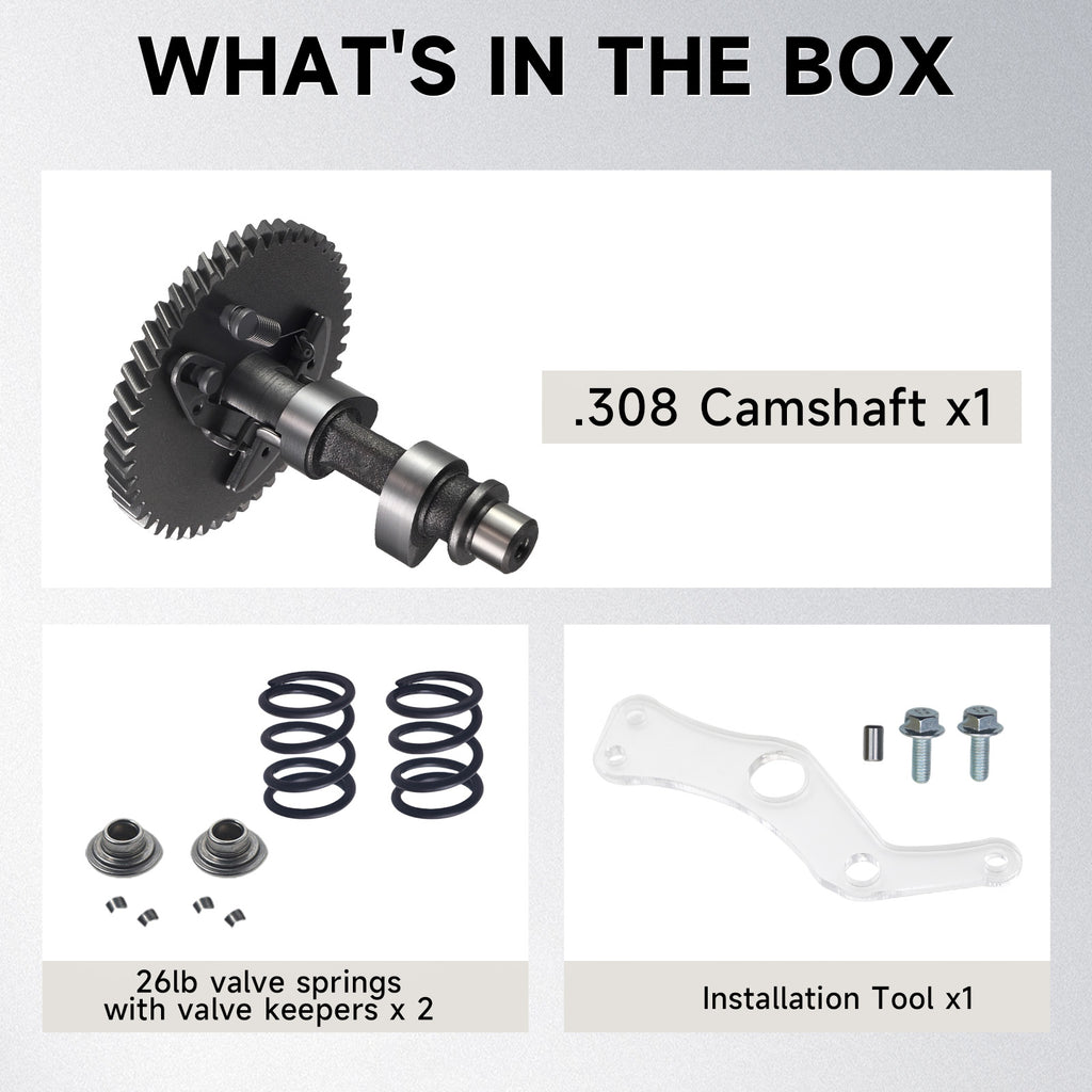 212cc .308 Cam Camshaft 26lb Vavle Spring for Predator 212cc Hemi 196cc Clone GX200 Tillotson 196 212 225 Engine Minibike Go Kart Performance Parts