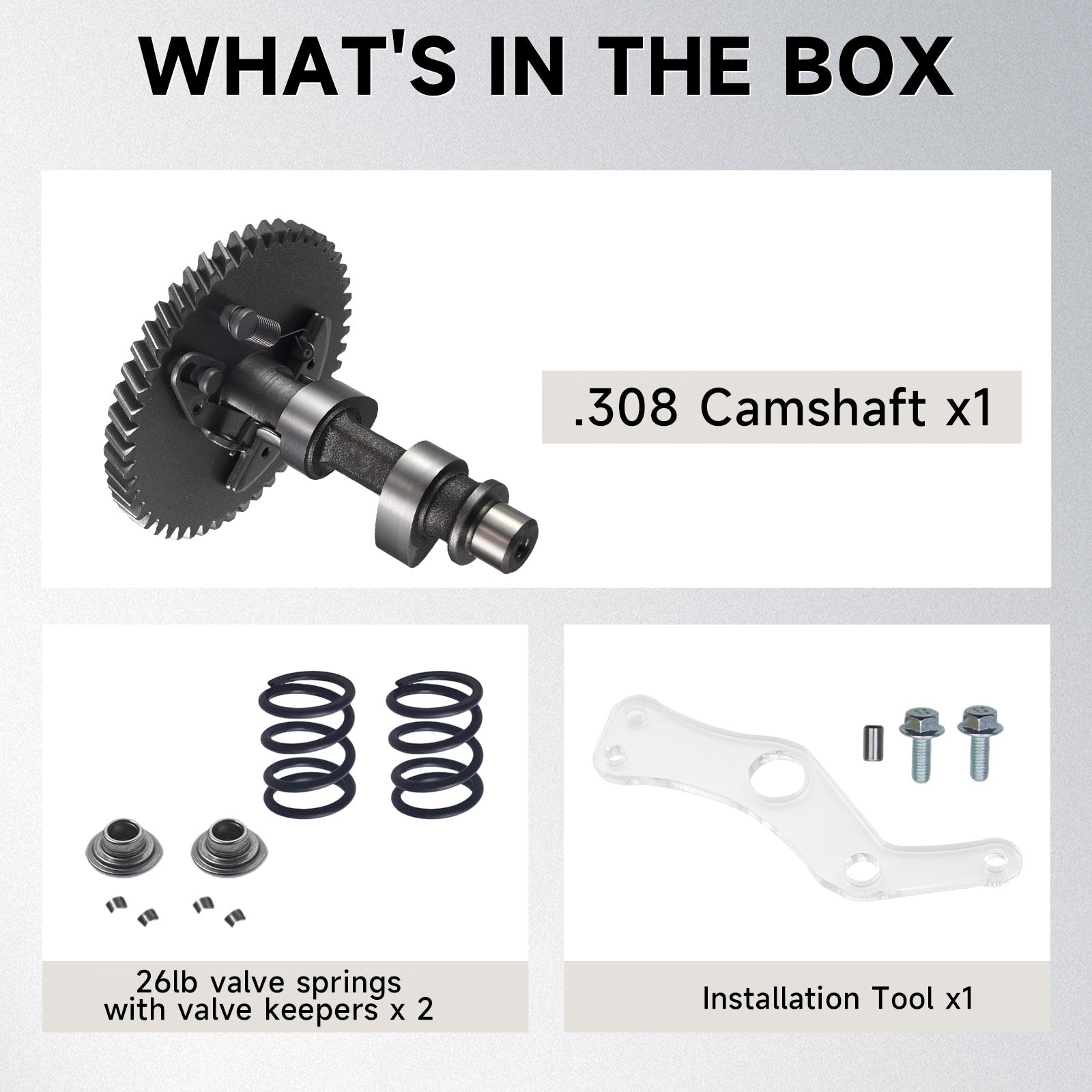 212cc .308 Cam Camshaft 26lb Vavle Spring for Predator 212cc Hemi 196cc Clone GX200 Tillotson 196 212 225 Engine Minibike Go Kart Performance Parts