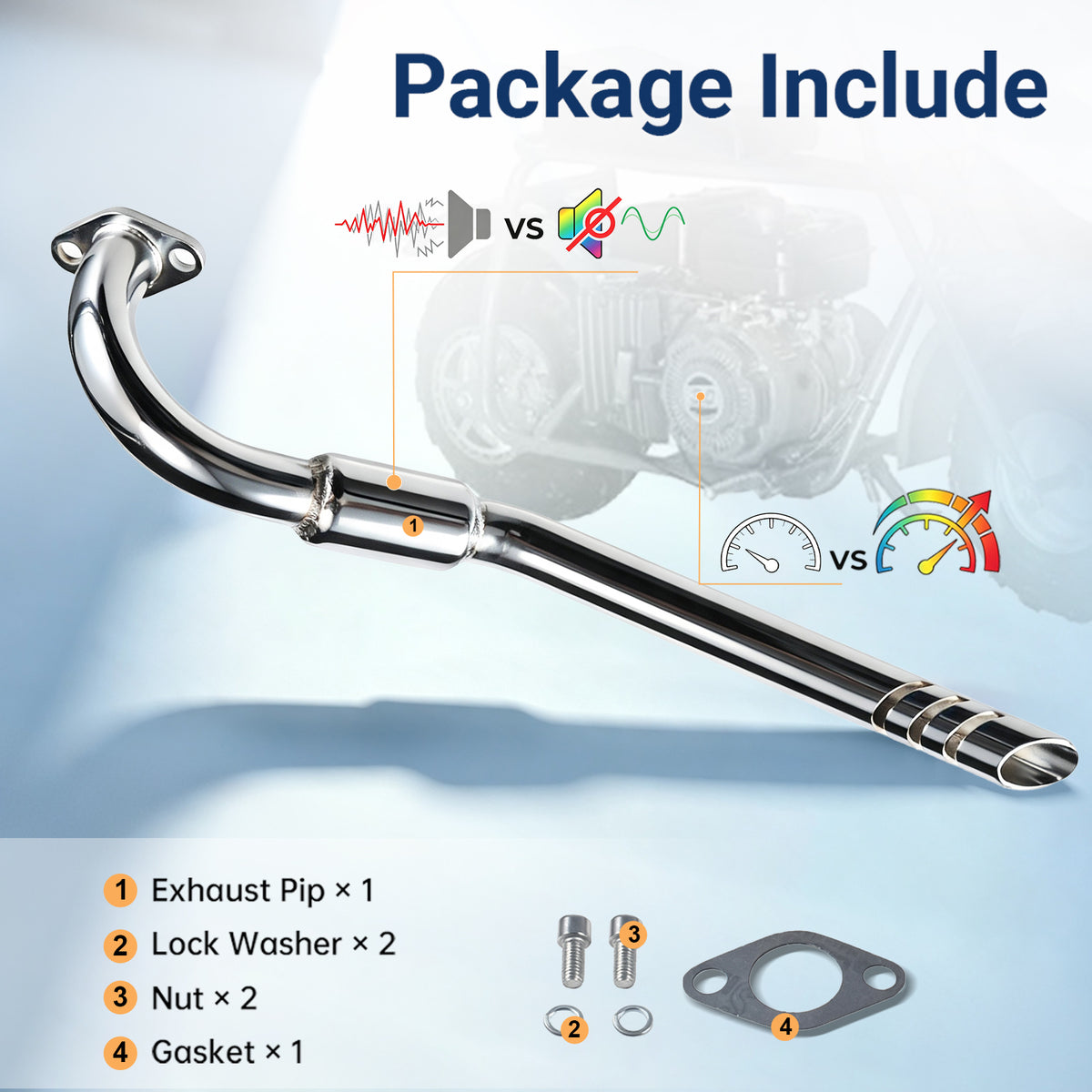 Central 98cc Exhaust Pipe For FRP GMB100 Coleman CT100U