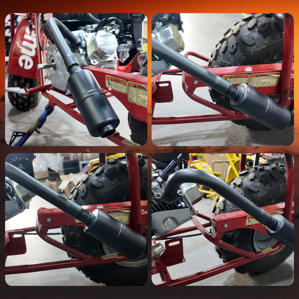 Exhaust Pipe with Muffler For Predator 212cc 196cc/6.5HP,For Coleman CT200U BT200X,Go Kart and Gas Mini Bike Black