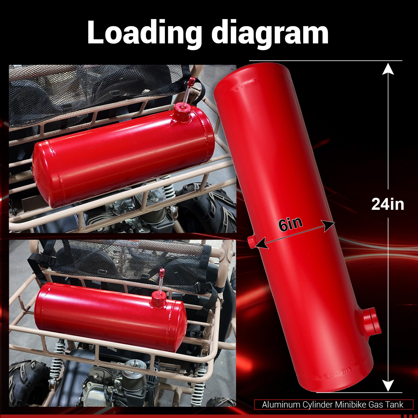 2 5/8 Gallon 6 x 24" Mini Bike Gas Tank