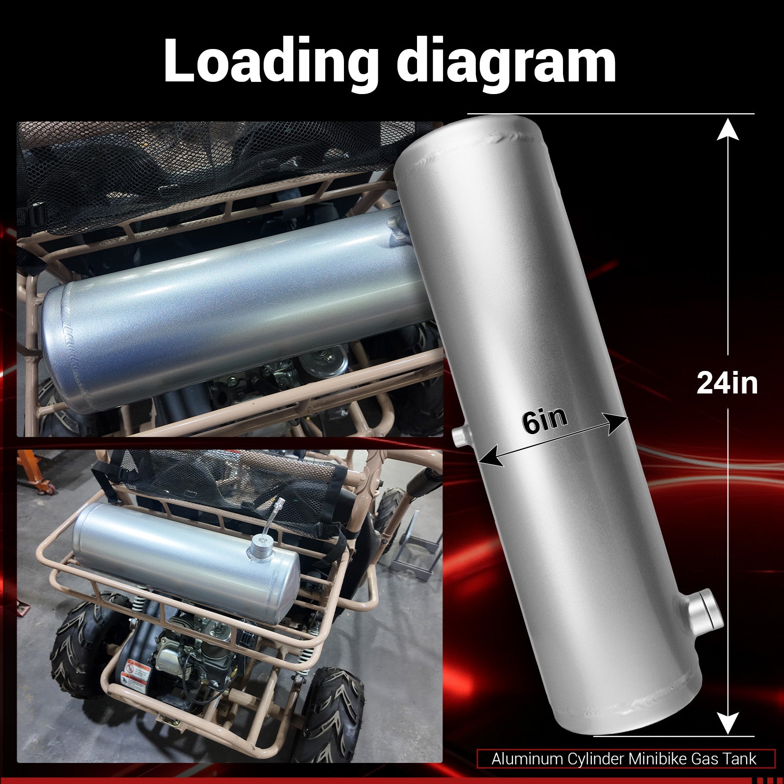 2 5/8 Gallon 6 x 24" Mini Bike Gas Tank