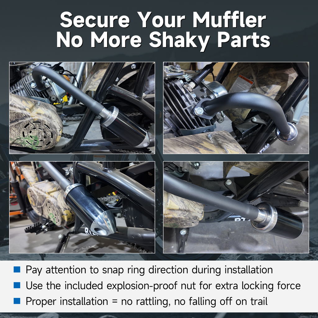 Upgrade Exhaust with Muffler For Coleman CT200U BT200X For Predator 212cc 196cc 6.5HP Go Kart and Mini Bike Black