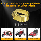 Recoil Fan Cover For Predator 212cc For Honda GX160 GX200 For Coleman CT200U BT200X For Tillotson Hisun Clone 196cc Engine For KT196 Go Kart Mini Bike Gold