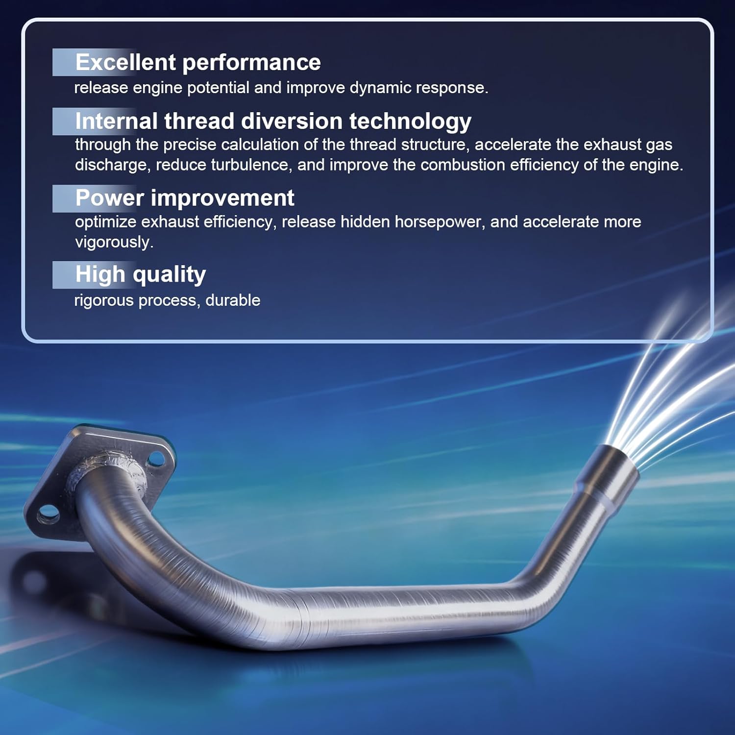Upgraded 4 Stage Exhaust Header Pipe Silver,For Predator 212cc 196cc Go Kart& Mini Bike, For Coleman Powersports CT200U,CT200U-EX,BT200X, For Honda GX160,GX200