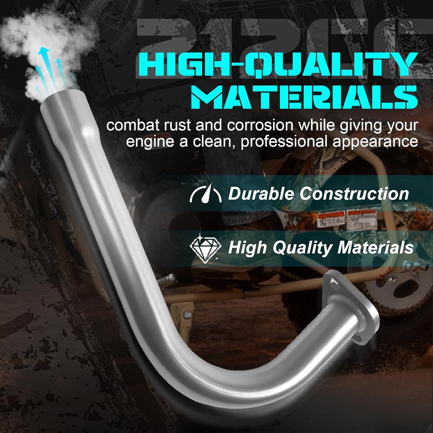 3 Stage Exhaust Header Pipe for Coleman CT200U BT200X Mini Bike,for GX160 GX200 Go Cart,for Predator 212cc Go Kart & Mini Bike - Sliver