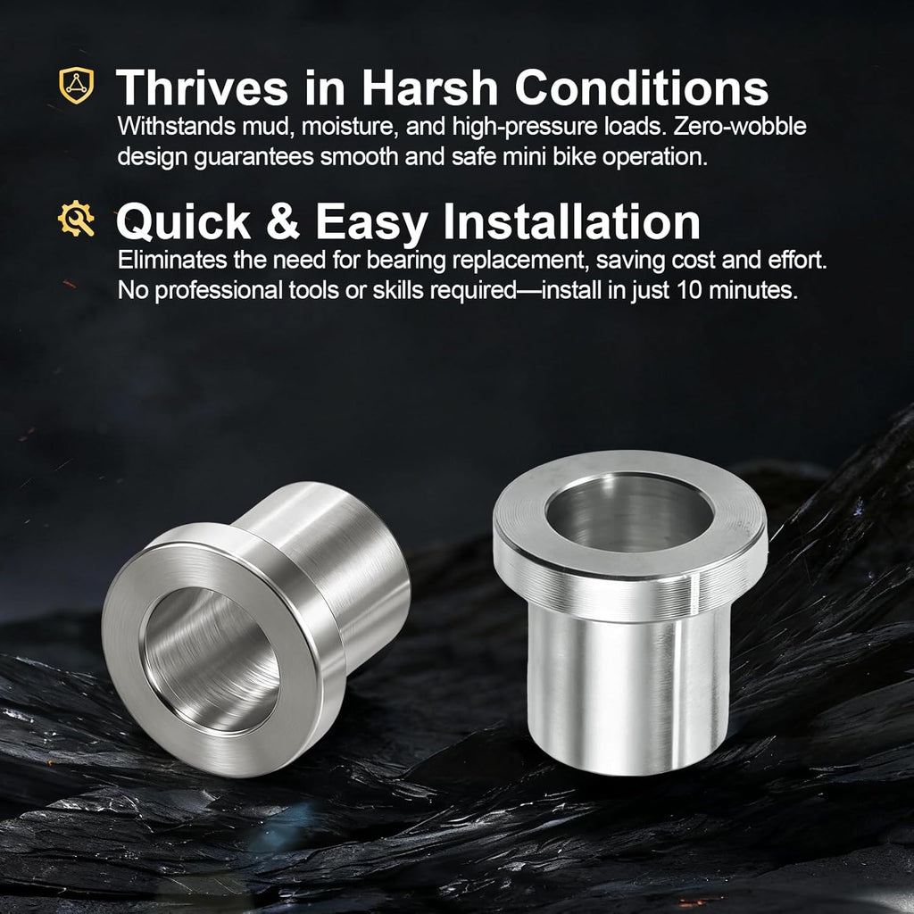 4 Pack 5/8" to 12mm Adapter Sleeve Bearing Reducer Bushing for Mini Bike Axle - Galvanized Iron