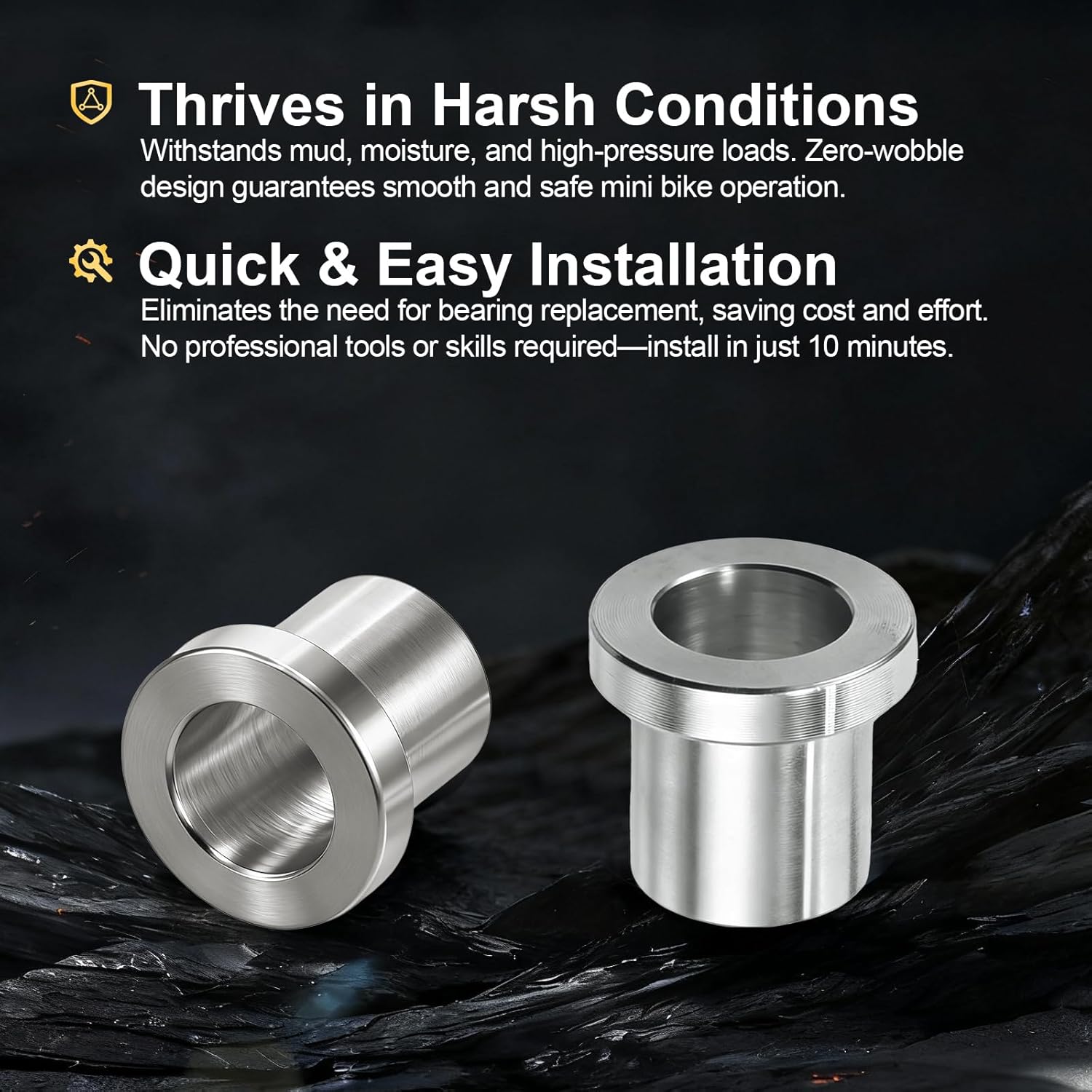 4 Pack 5/8" to 12mm Adapter Sleeve Bearing Reducer Bushing for Mini Bike Axle - Galvanized Iron