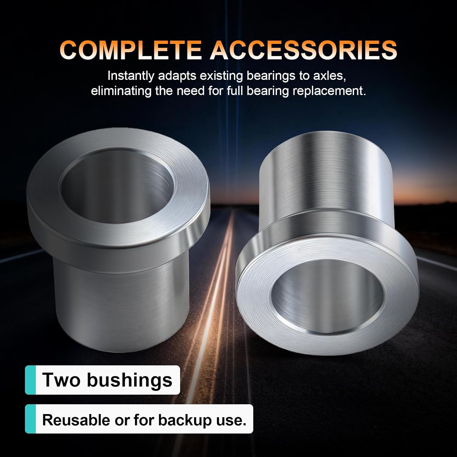 4 Pack 5/8" to 12mm Adapter Sleeve Bearing Reducer Bushing for Mini Bike Axle - Aluminum Alloy