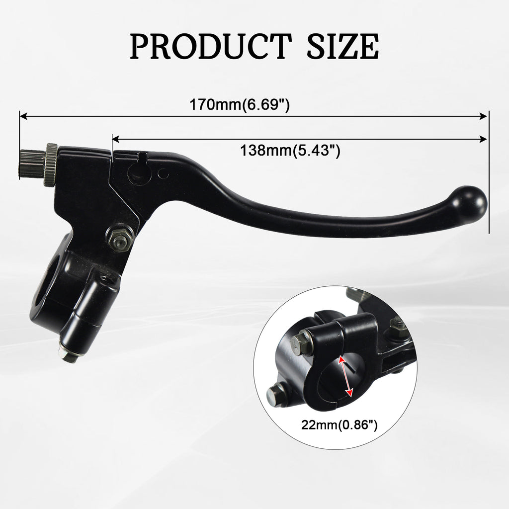22mm 7/8" Left Brake Handle Clutch Lever Perch for Minibike Pit Dirt Bike