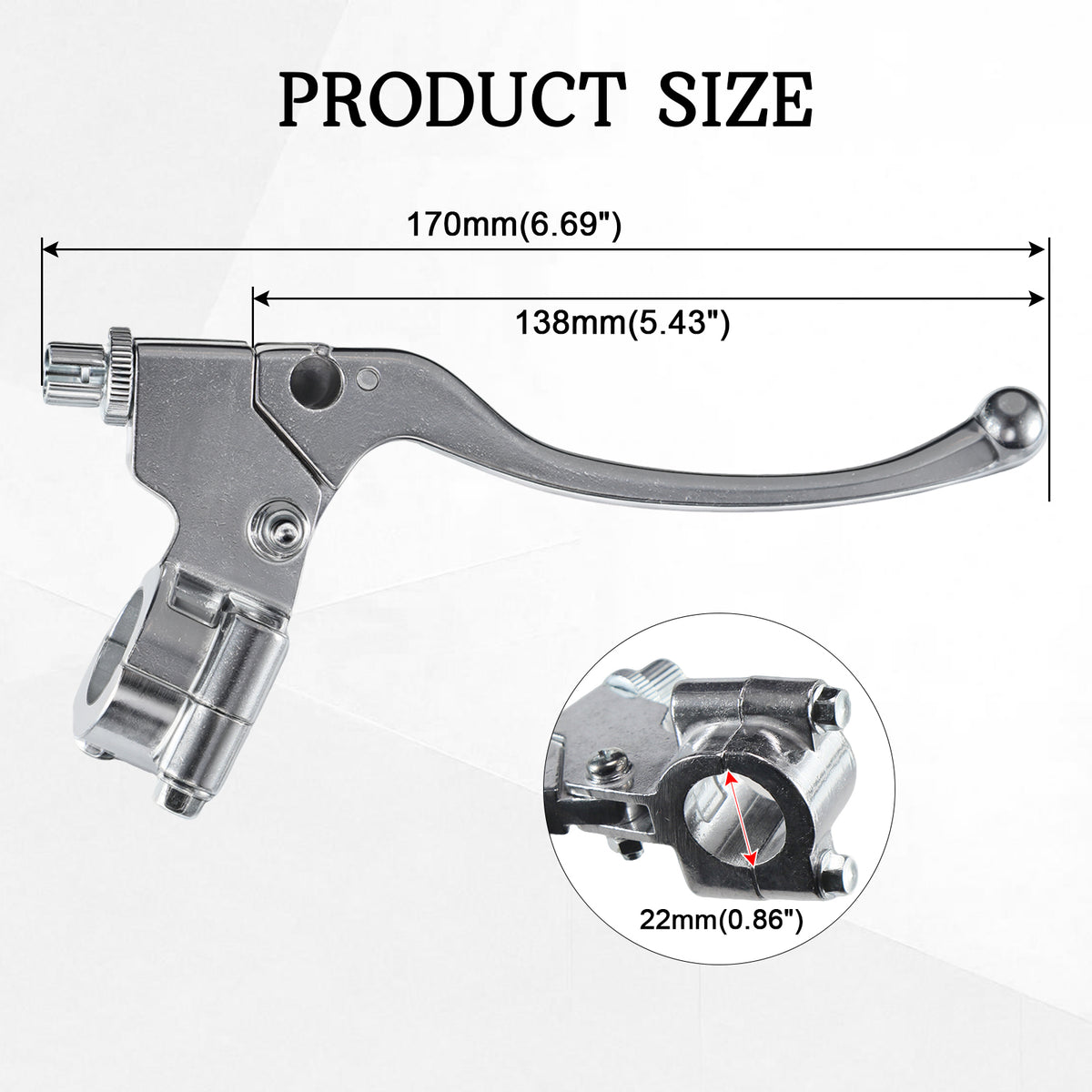22mm 7/8" Left Brake Handle Clutch Lever Perch for Minibike Pit Dirt Bike