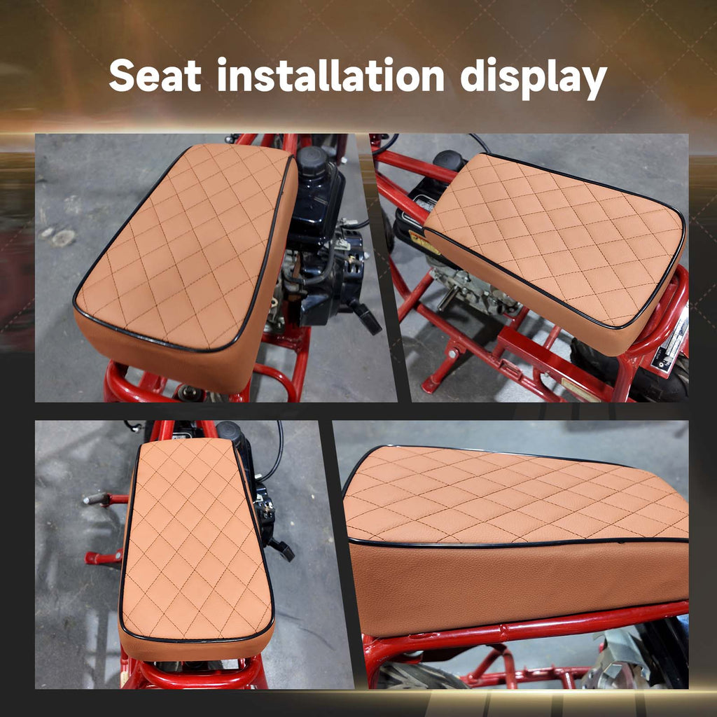 Brown Diamond-Stitch Mini Bike Seat CT100U 79-100cc